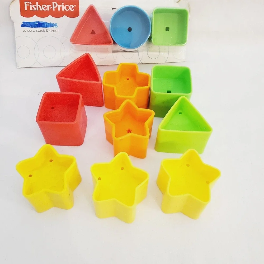 12 Pc Fisher Price Replacement Shape Sorter First Blocks